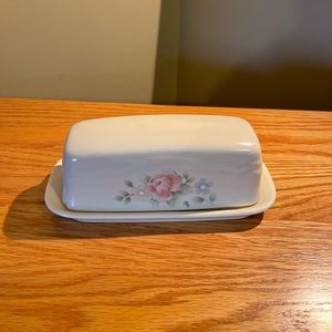 Tea Rose 2 Piece Stoneware Butter Dish by Pfaltzgraff